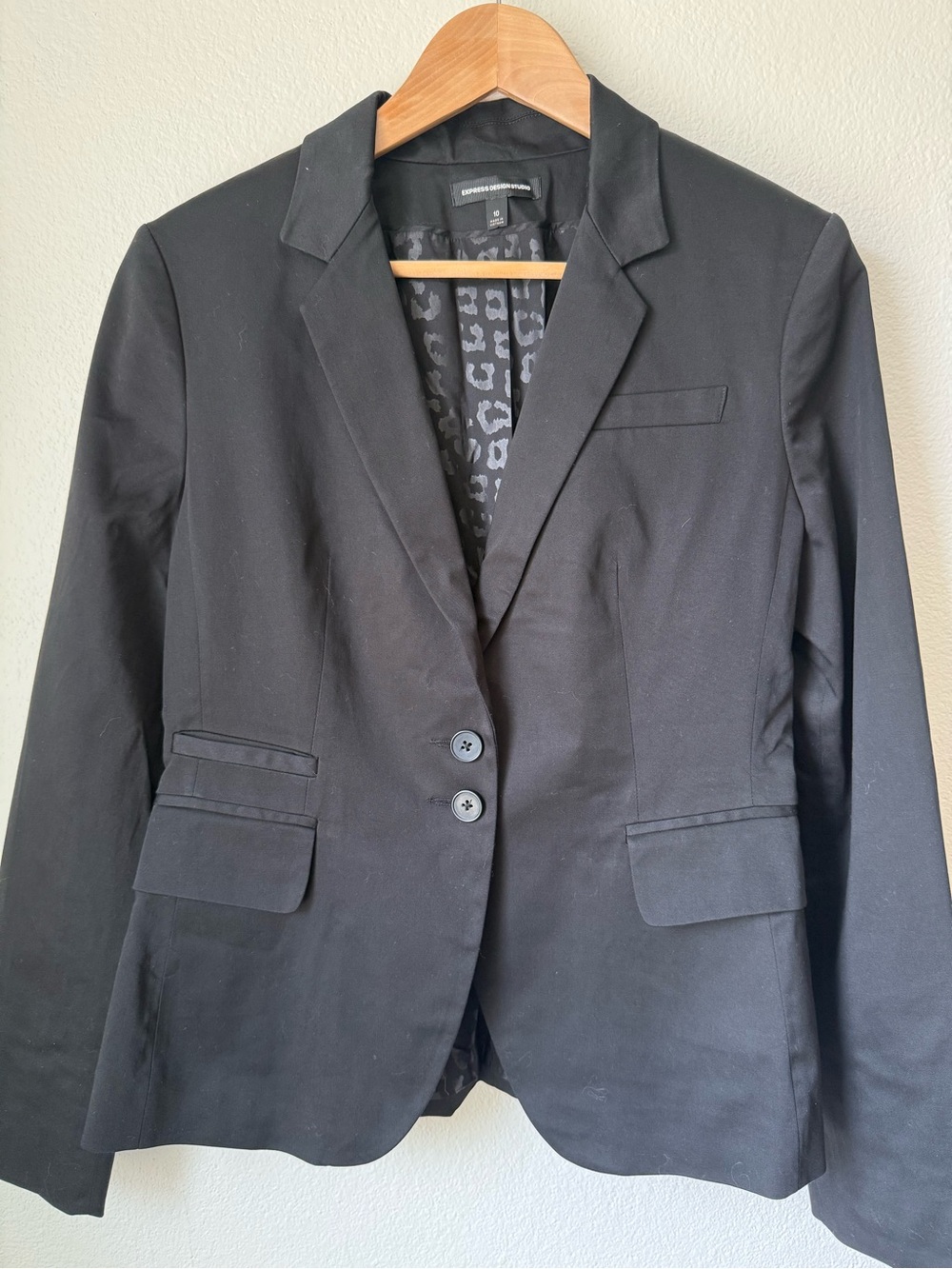 Express Black Women's Suit Two-Button Tailored Blazer and Editor Pants